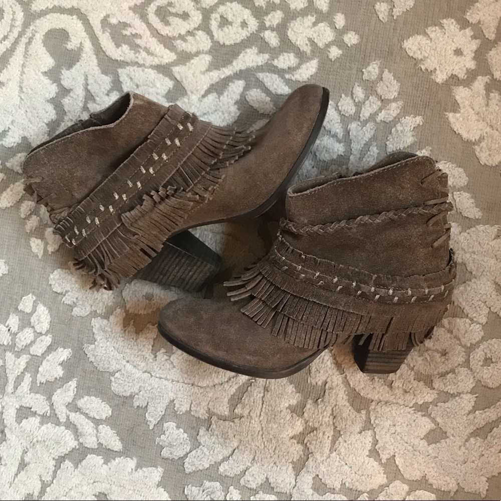 Naughty Monkey suede leather taupe booties- size 7